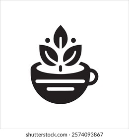 Coffee shop logo. Retro badge coffee bean and leaf branch with mountain natural icon line stamp logo vector design in vintage hipster modern style, premium coffee shop bar brand symbol icon