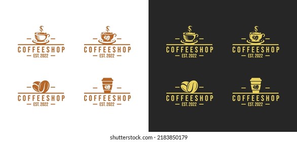 Vector de conjunto de logotipo de la cafetería