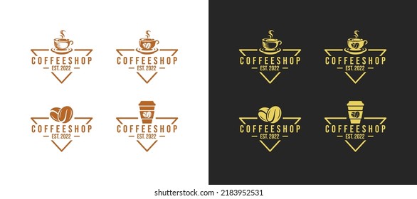 Coffee shop logo set vector