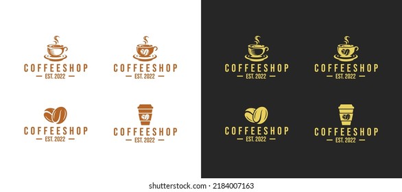 Coffee shop logo set vector