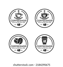 Coffee shop logo set vector