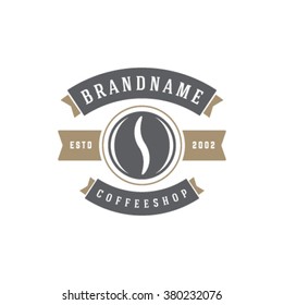 Plantilla con el logotipo del Café. Silhouette Bean Aislada De Fondo Blanco. Objeto vector para etiquetas, distintivos, diseño de logotipos. Logotipo del café, Logotipo de café, Símbolo de café, logotipo retro, icono de café