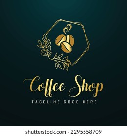 coffee Shop logo template caffeine luxury royal vector company decorative emblem with crown