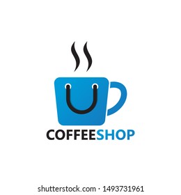Coffee Shop Logo Template Design Vector, Emblem, Design Concept, Creative Symbol, Icon