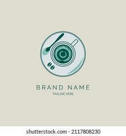 coffee shop logo template design for brand or company and other