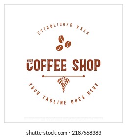 Coffee shop logo template, coffee shop logo design, Cafeteria, logo, template, vector, design, coffee beans, brand, identity, modern, minimal, round, circular, chocolate, business, background,creative