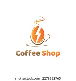 Diseño de la plantilla del logotipo de la cafetería