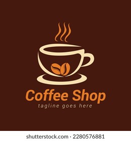 Coffee shop logo template design, Coffee cup logo