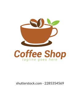 Coffee shop logo template design, Suitable for coffee and tea shop.