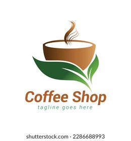 Coffee shop logo template design, Suitable for coffee and tea shop.