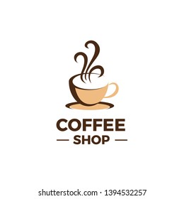 coffee shop logo template. hot coffee logo vector eps 10