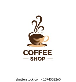 coffee shop logo template. hot coffee logo vector eps 10