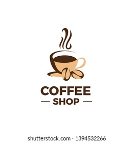 coffee shop logo template. hot coffee logo vector eps 10