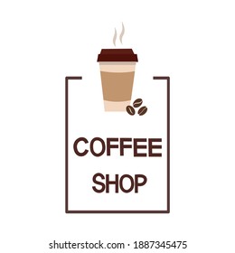 Coffee shop logo template isolate on white background.