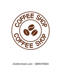 Coffee shop logo template isolate on white background.