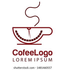 Coffee shop logo template, natural abstract coffee cup with steam, coffee house emblem, creative cafe logotype, modern trendy symbol design vector illustration isolated on white background sign
