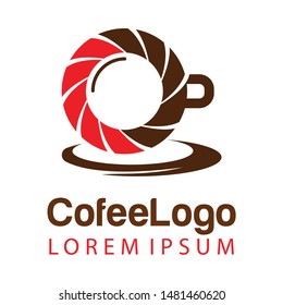 Coffee shop logo template, natural abstract coffee cup with steam, coffee house emblem, creative cafe logotype, modern trendy symbol design vector illustration isolated on white background sign