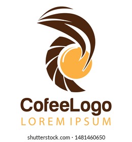 Coffee shop logo template, natural abstract coffee cup with steam, coffee house emblem, creative cafe logotype, modern trendy symbol design vector illustration isolated on white background sign