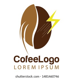 Coffee shop logo template, natural abstract coffee cup with steam, coffee house emblem, creative cafe logotype, modern trendy symbol design vector illustration isolated on white background sign