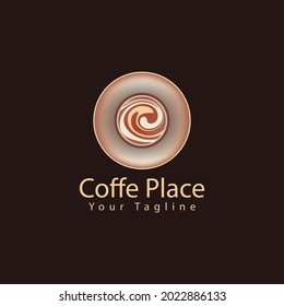 Coffee shop logo template, natural abstract coffee cup with steam, coffee house emblem, creative cafe logotype, modern trendy symbol design vector illustration isolated on white background sign