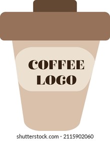Coffee shop logo template, natural abstract coffee cup , coffee house emblem, creative cafe logotype, modern trendy symbol design vector illustration isolated on white background sign