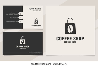 Coffee shop logo template on monogram style
