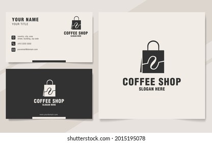 Coffee shop logo template on monogram style