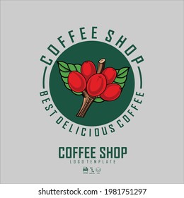 PLANTILLA DE LOGOTIPO DE TIENDA DE CAFÉ, FORMATO LISTO EPS 10