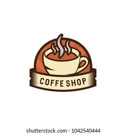 Coffee Shop logo template retro design style