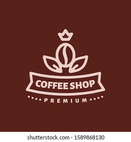 coffee shop logo template vector for premium coffee business. Editable vector file. Simple, retro, and vintage style.