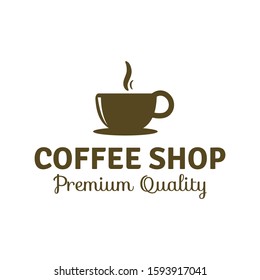 coffee shop logo template vector for premium high quality coffee business. Editable vector file. Simple, retro, and vintage style.