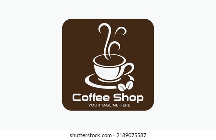 Logo-Vorlage des Kaffeeshop-Coffee-Shop-Vektorgrafik eines süßen Kaffeelogos