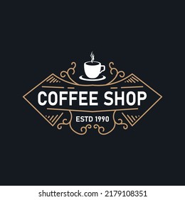 coffee shop logo template with vintage style