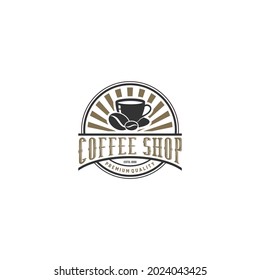 coffee shop logo template in white background