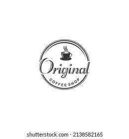 coffee shop logo template in white background