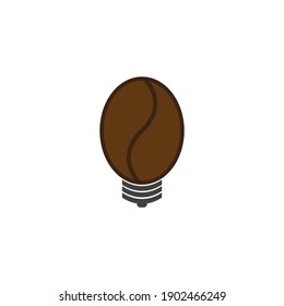 coffee shop logo vector combination coffee bean with lamp