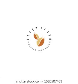 Coffee shop logo vector design isolated on white background. Coffe shop, coffee bean, coffee cup, cafe, bar.