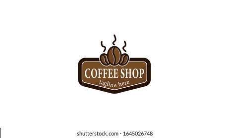 coffee shop logo vector design with a prominent coffee bean concept