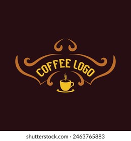 Coffee shop logo vector design in vintage style isolated