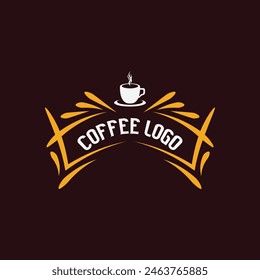 Coffee shop logo vector design in vintage style isolated