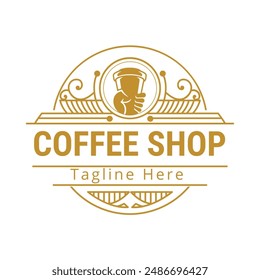 Coffee shop logo vector with eps format file.