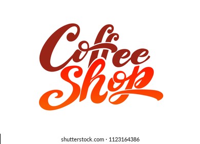 Coffee shop logo. Vector illustration of handwritten lettering. Vector elements for packaging, coffee labels, market, cafe design, restaurant menu and store.