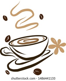 Coffee shop logo vector illustration. Espresso coffee icon symbol