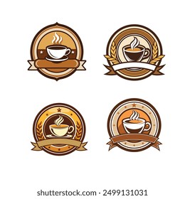 coffee shop logo vector illustration white background
