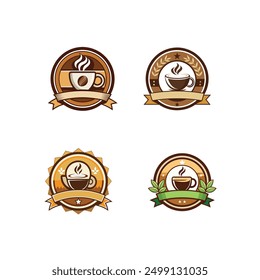 coffee shop logo vector illustration white background