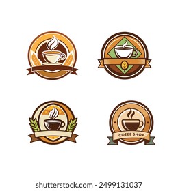 coffee shop logo vector illustration white background