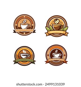 coffee shop logo vector illustration white background
