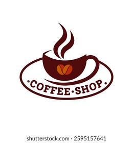 coffee shop logo vector illustration