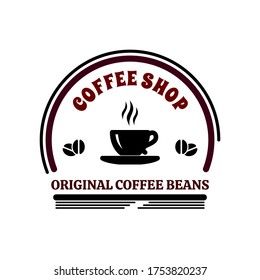 coffee shop logo vector on white background