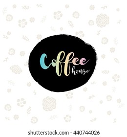 coffee shop logo vector logo template. hand drawing logo.
